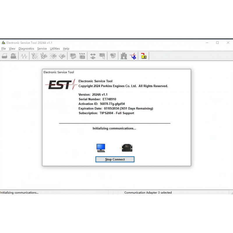 Perkins EST 2024A Diagnostic Software with built in Factory Passwords Generator 