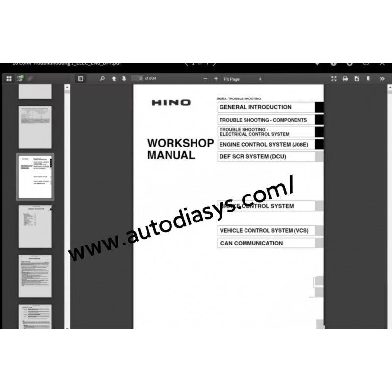 Hino Diesel Trucks 2001-2018 Full Set Workshop Manual 
