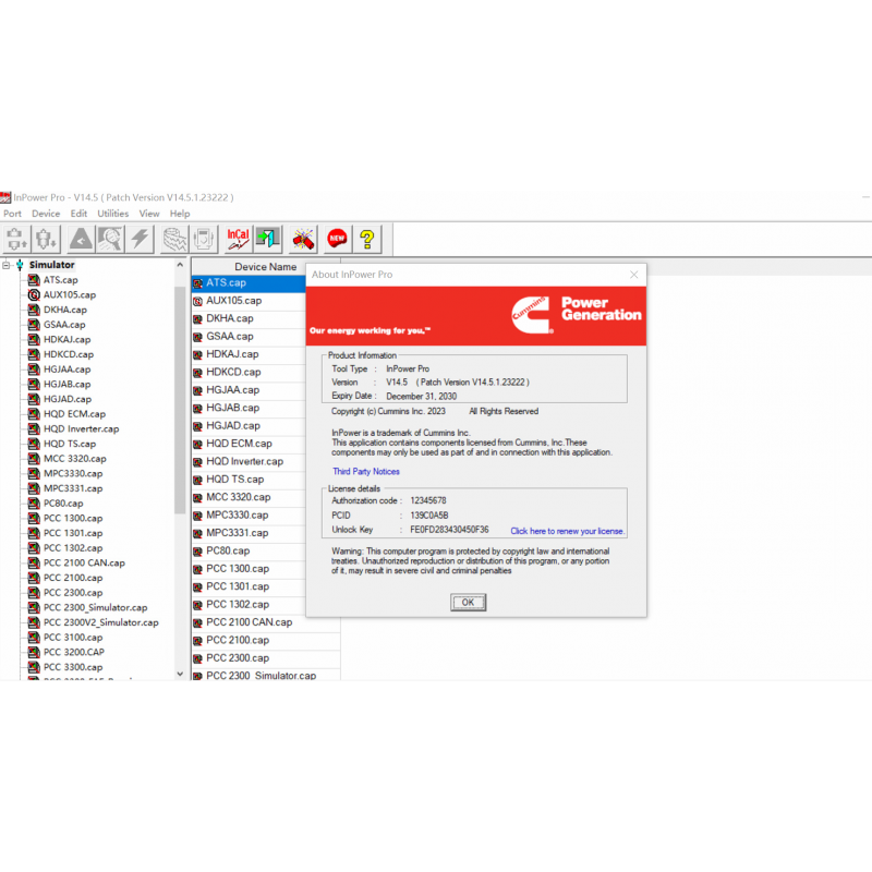 Cummins lnPower Pro V14.5.1 + INCAL 2024 Diagnosis Software 